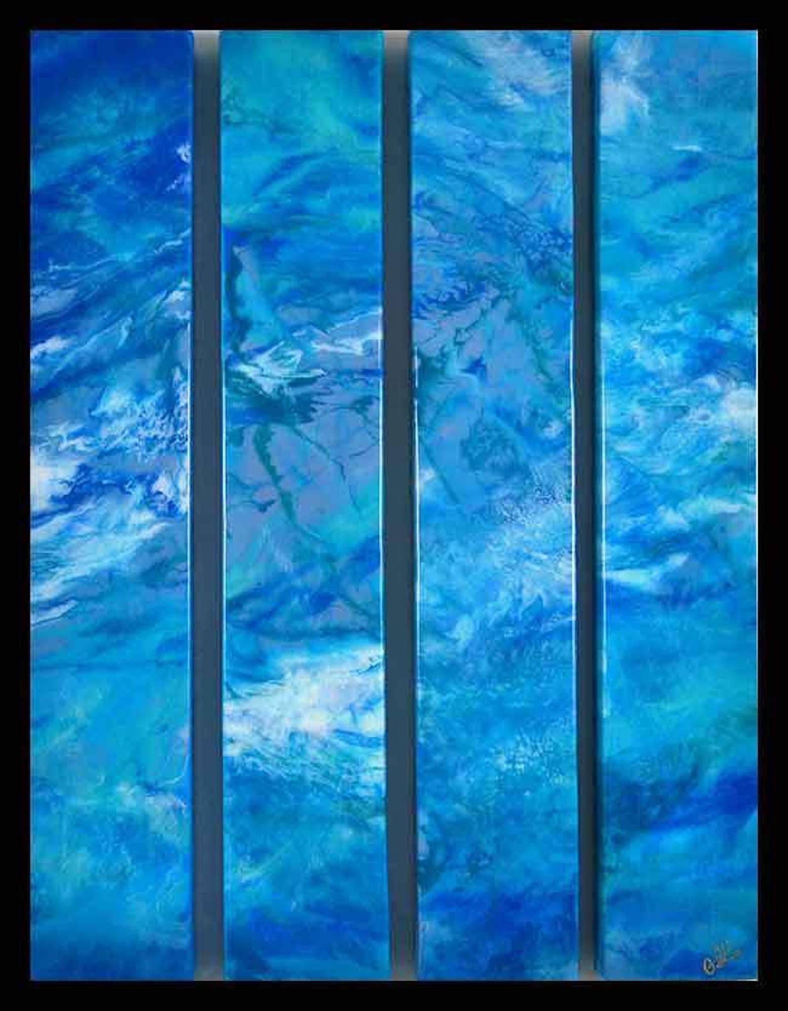 Barbara Bilotta Abstract Painting - Windows to the sea