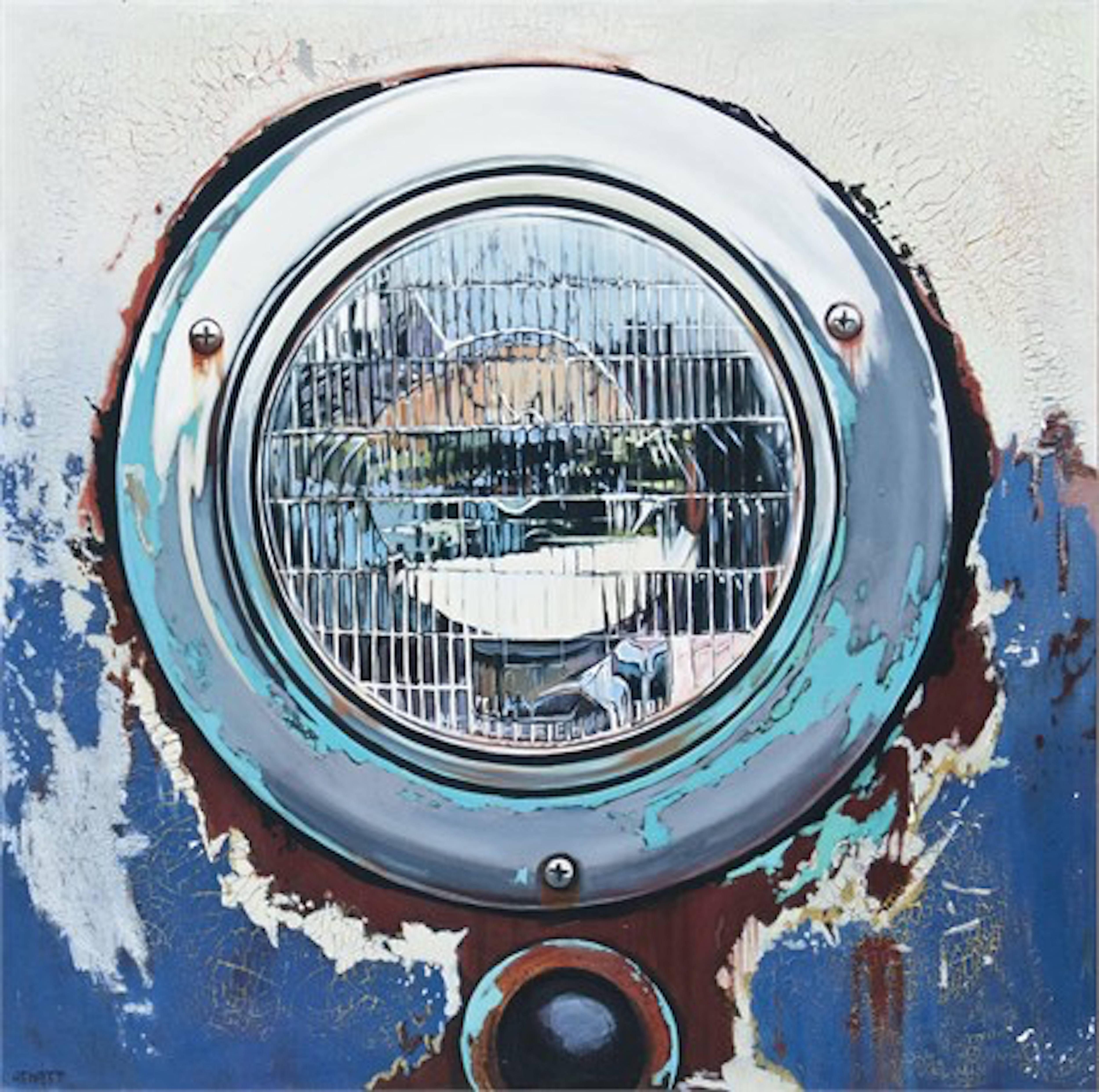Scott Hewett Still-Life Painting - Headlight Blue