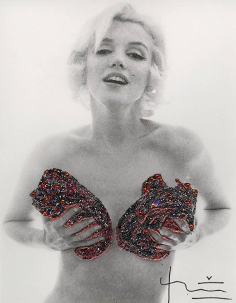 Bert Stern Portrait Photograph - Marilyn Red Classic Charcoal Roses