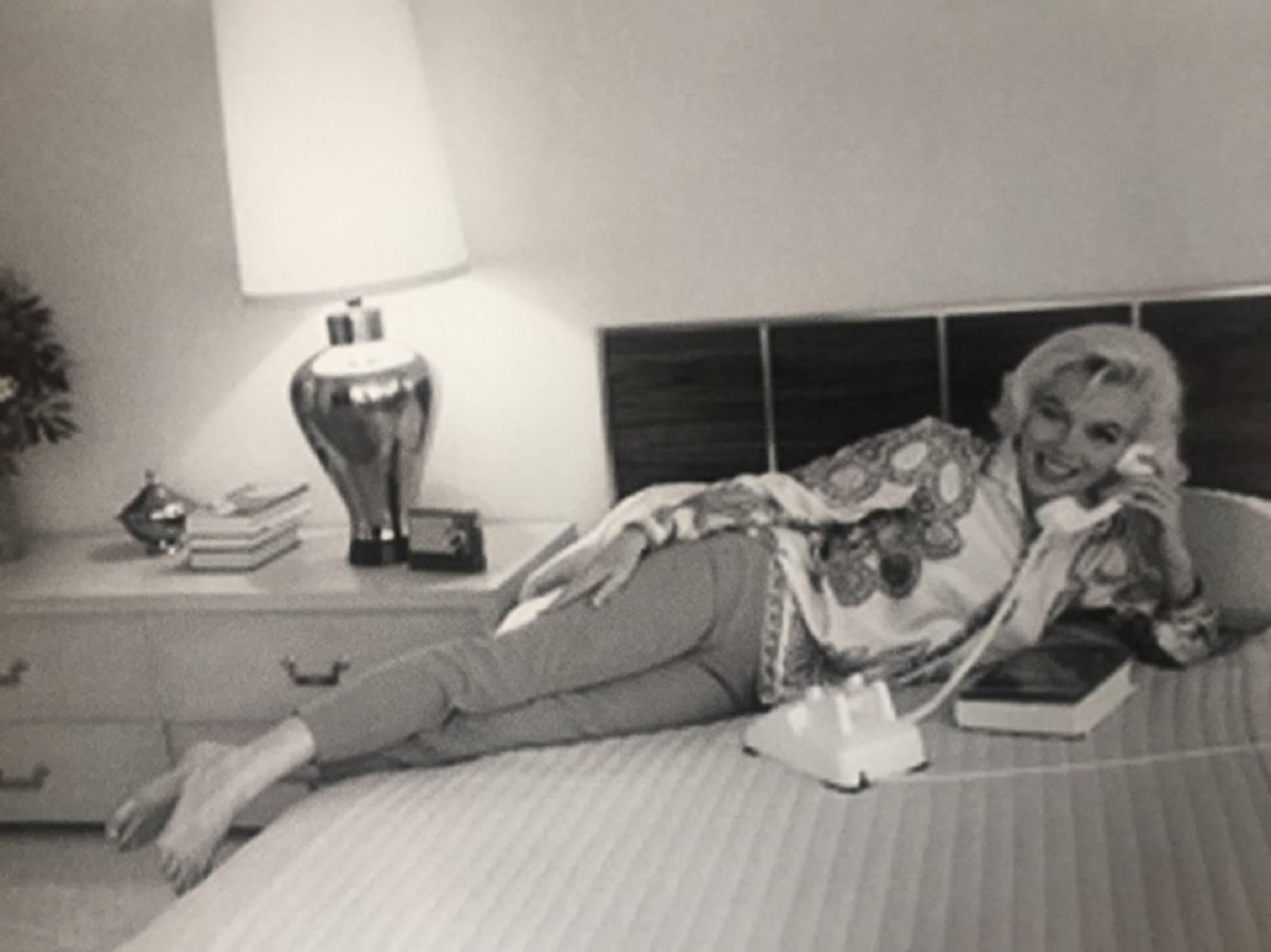 George Barris Portrait Photograph - Marilyn on the Phone. Malibu (1964)