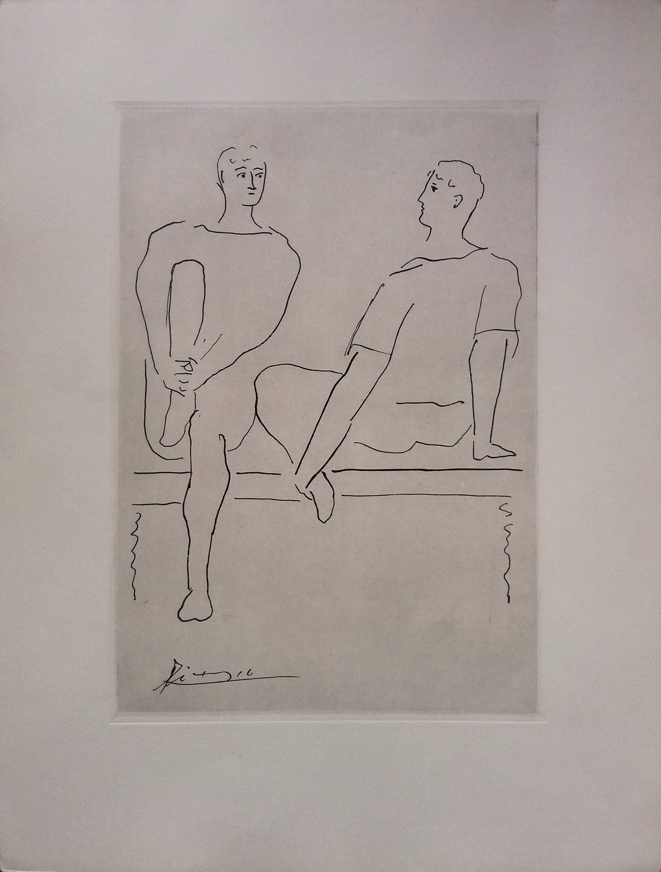 (after) Pablo Picasso Figurative Print - Pablo Picasso original drawing engraved on copper 6/8 (1943)