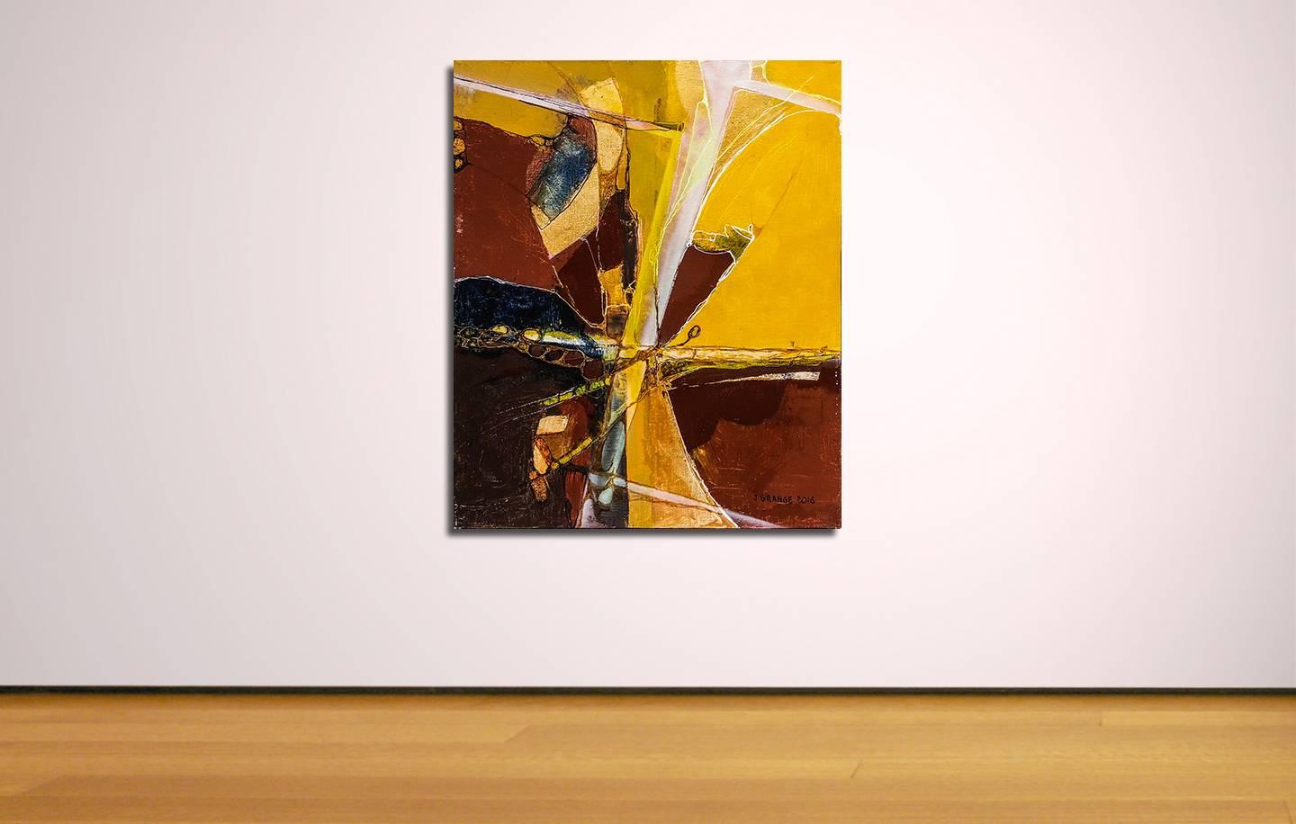 Entre moissons et labours - Painting di Jacques Grange