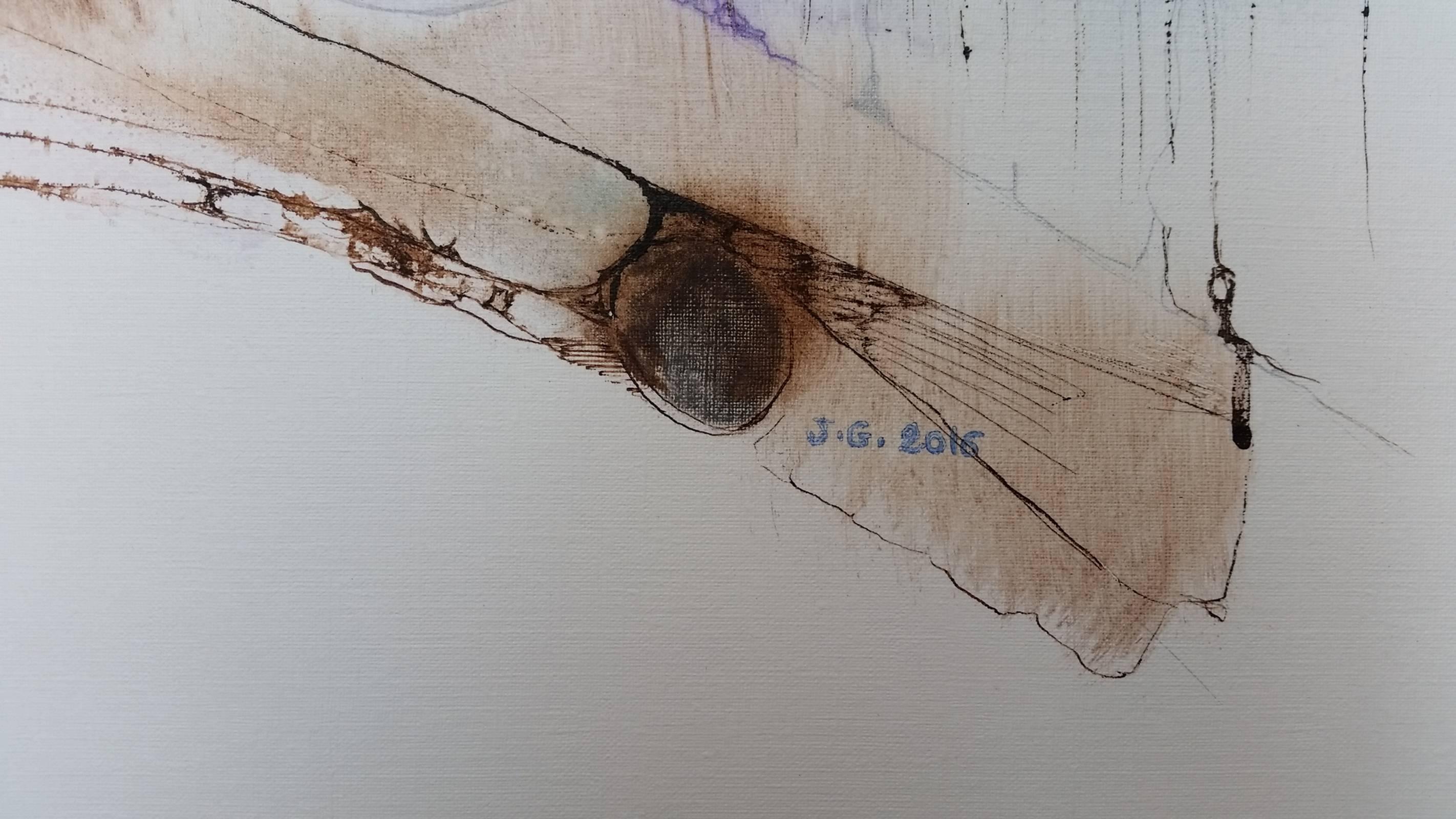 Paysage 1 - Landscape Painting Gris de Jacques Grange