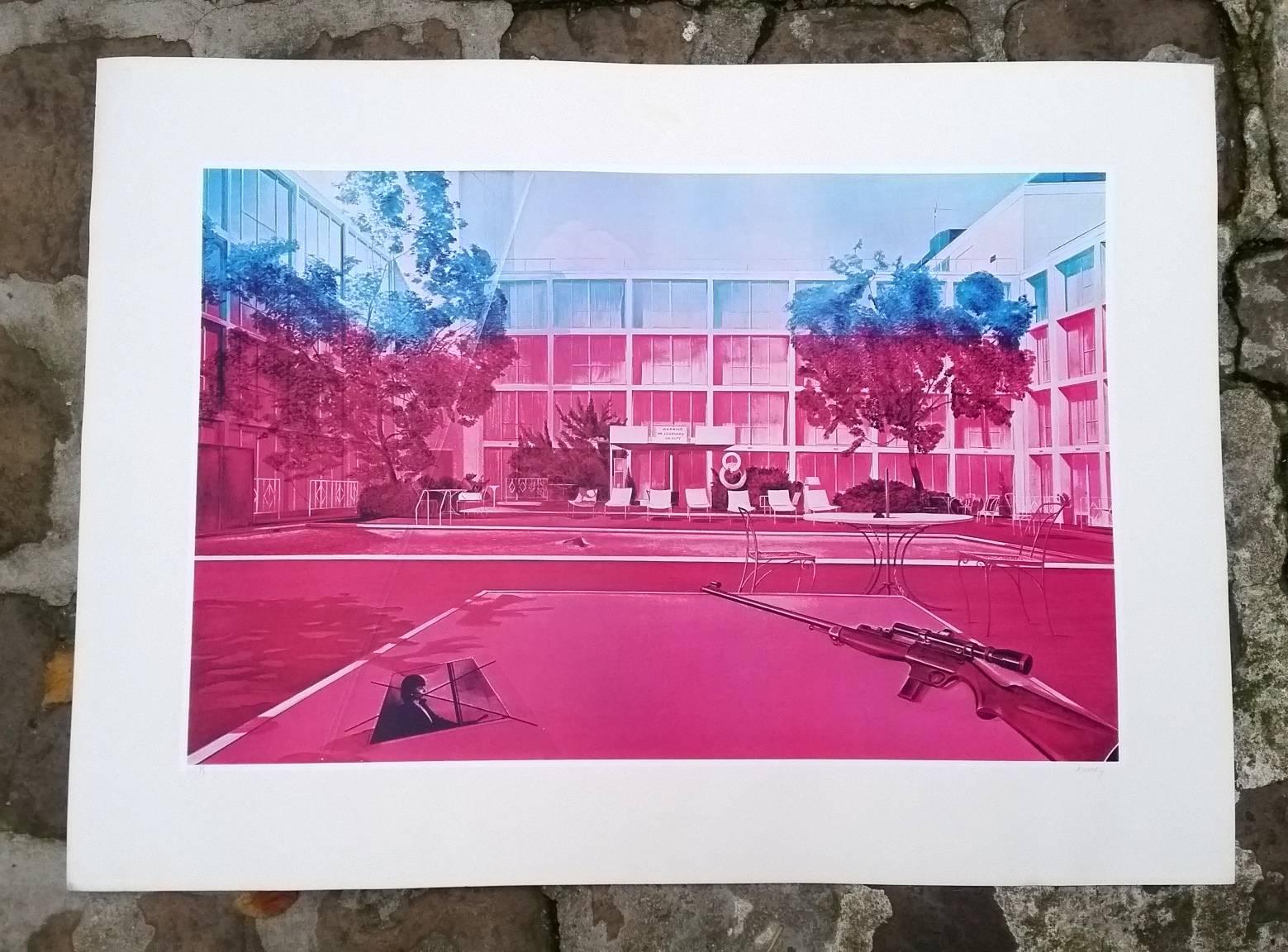 Hotel Fusil - Print by Jacques Monory