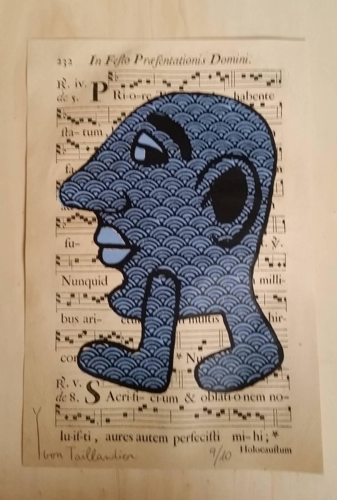 Yvon Taillandier Figurative Print - Kapitipede Bleu