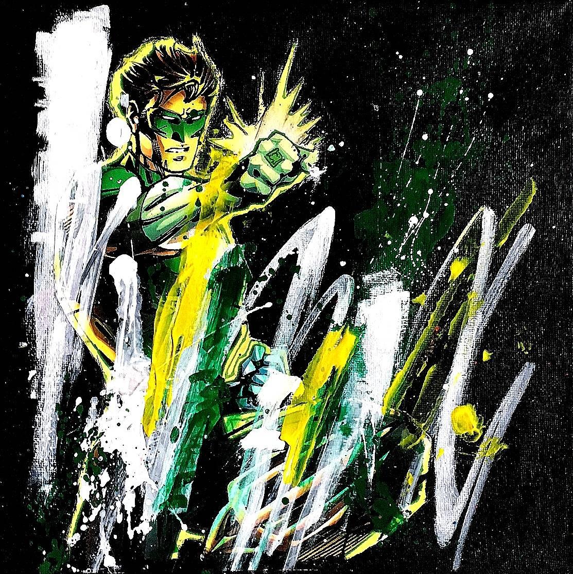 Vero Cristalli Figurative Painting - When Black Lantern seem to be Green