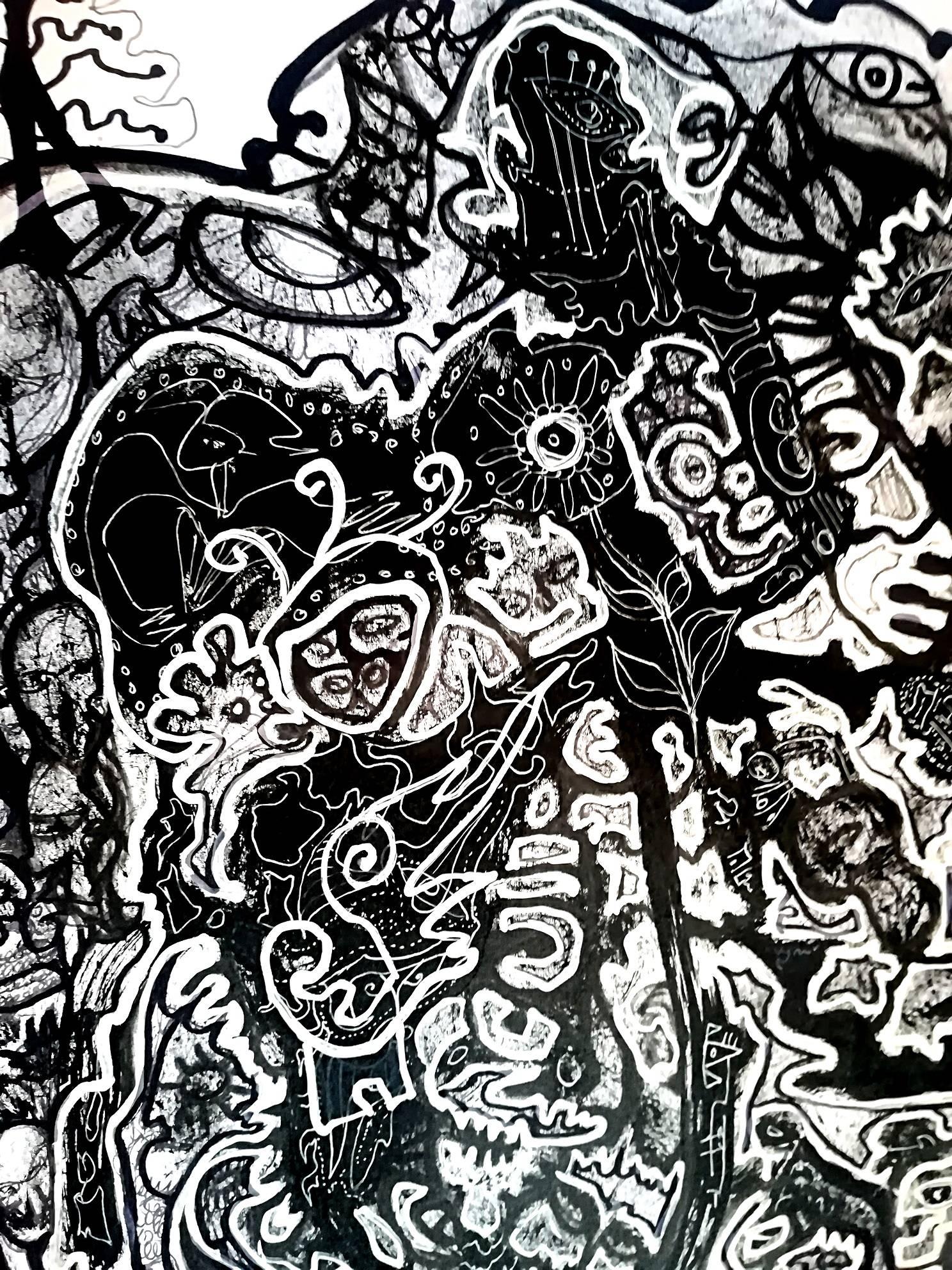 Insider (Schwarz), Abstract Drawing, von Manitoba
