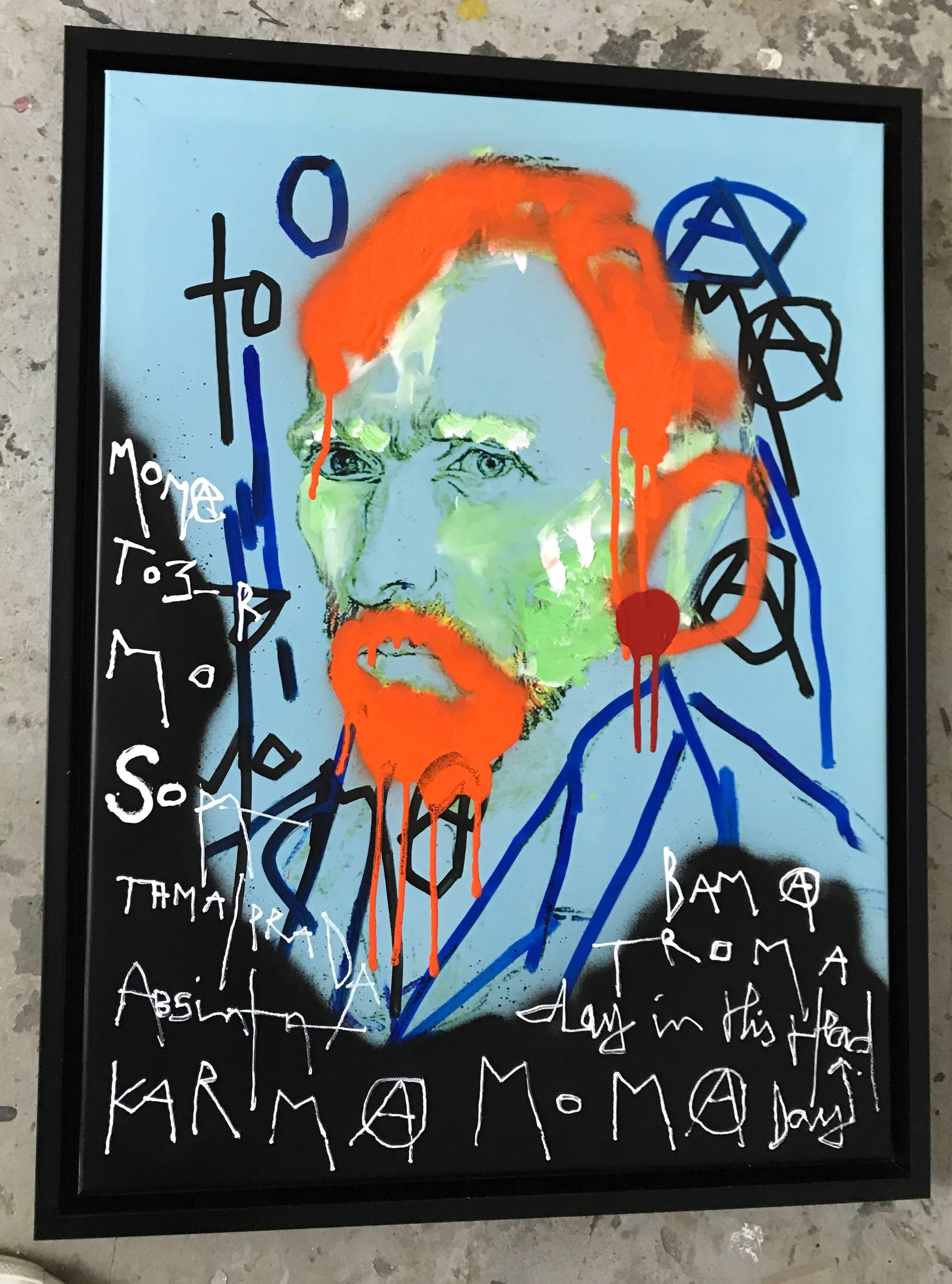 L'homme à l'oreille coupee . Pop Art is dead - Painting by Kokian