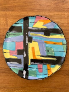 Longwy “Pigalle” ceramic plate Signed on the back 1960
