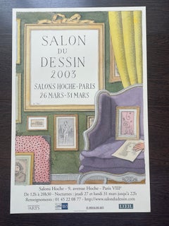 Original Pierre Le-Tan Exhibition Poster – Salon du Dessin Paris 2003