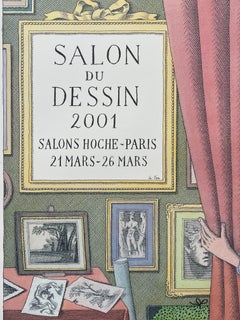 Original Pierre Le-Tan Exhibition Poster – Salon du Dessin Paris (2001)