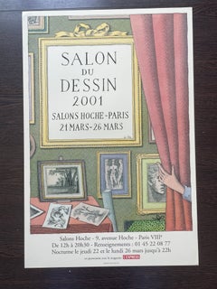 Original Pierre Le-Tan Exhibition Poster – Salon du Dessin Paris (2001)