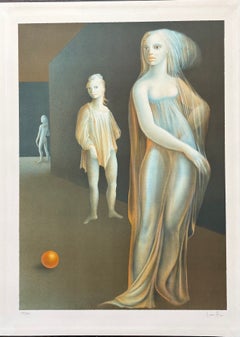 Leonor Fini, Women in a metaphysical landscape, circa 1970