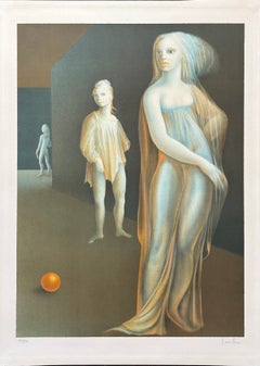 Leonor Fini, Women in a metaphysical landscape, circa 1970