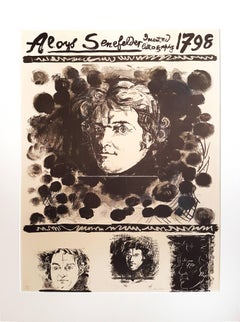 Portrait of Aloys Senefelder - Original Lithograph by Graham Sutherland - 1971