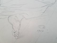 Modèle - Dessin au crayon d'Eugène Berman - 1944