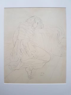 Vintage Model - Pencil Drawing by Eugène Berman - 1944