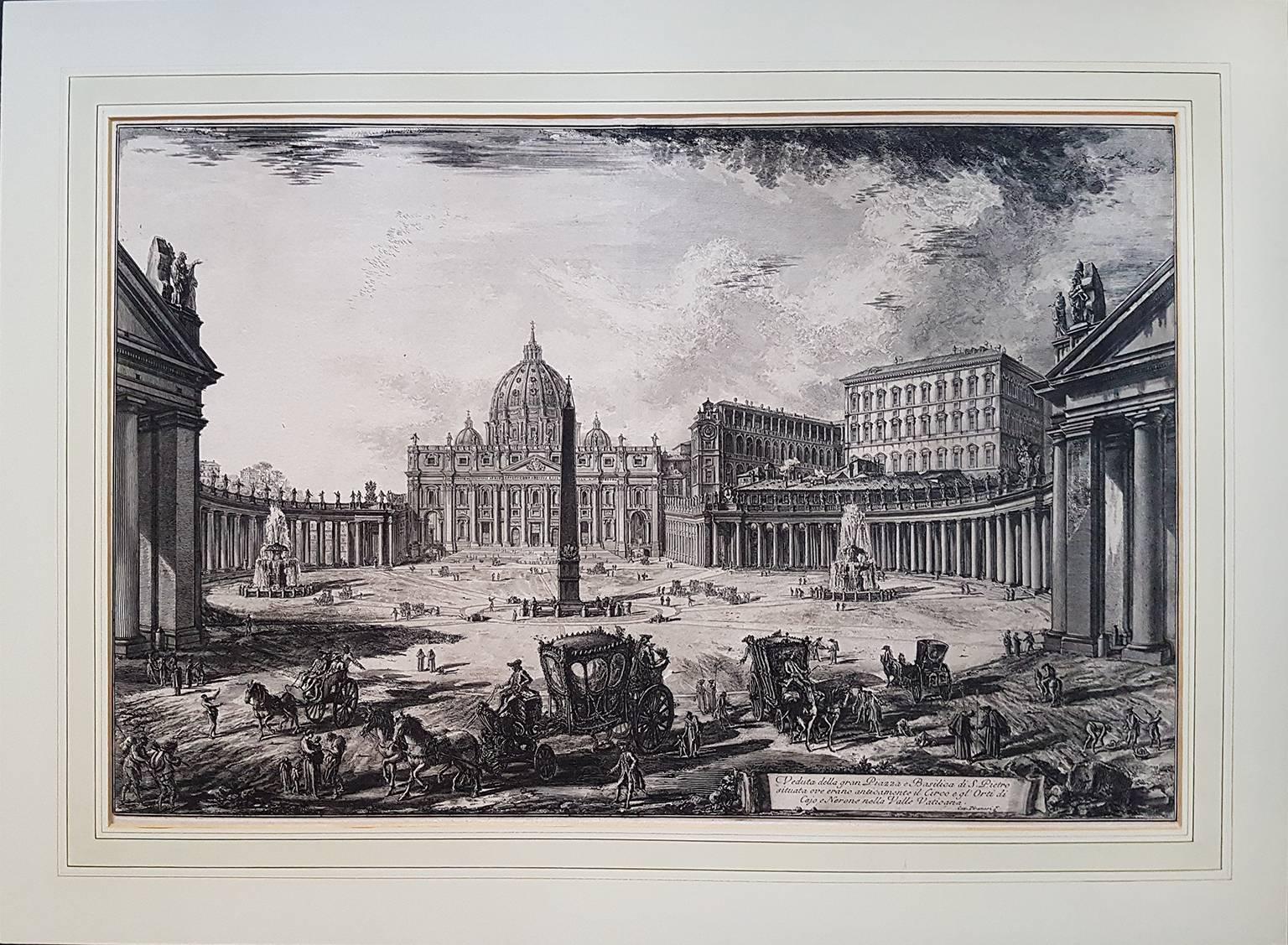 Veduta della Gran Piazza e Basilica di San Pietro - Art by Giovanni Battista Piranesi