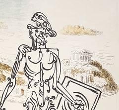 Le Gladiateur - Coloured Lithograph, Modern Style, Signed, 1929