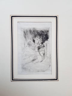 Pensive - Original Etching by Giovanni Boldini - 1902