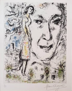 Autoportrait - Original Color Etching by Marc Chagall