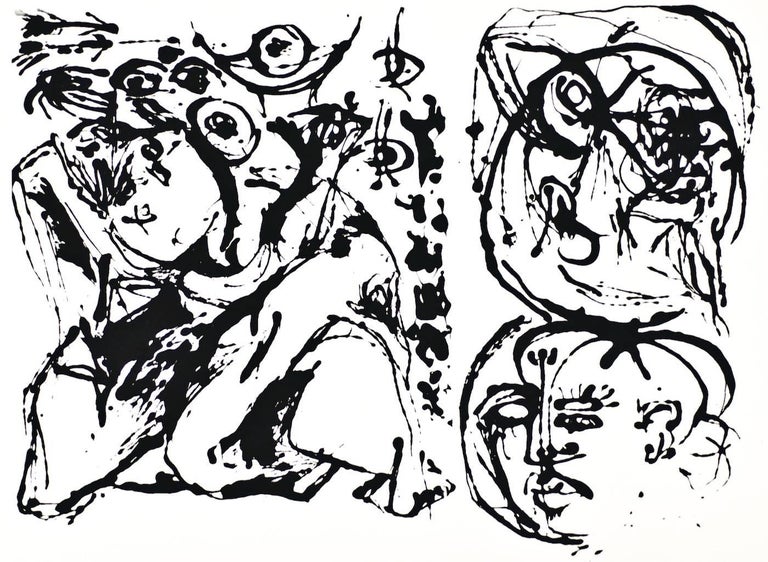 Screenprint, from the posthumous edition of 50 printed in 1964 (first edition of 25 printed in 1951)
With the blindstamp of the estate: “Estate of J. Pollock 1964” and “Strathmore use either side”

Bibliography:
Jackson Pollock: Black and white,