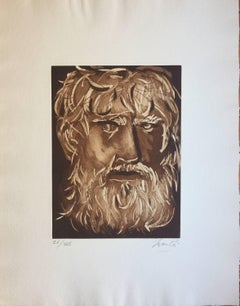 Head of Oedipus - Etching by G. Manzù