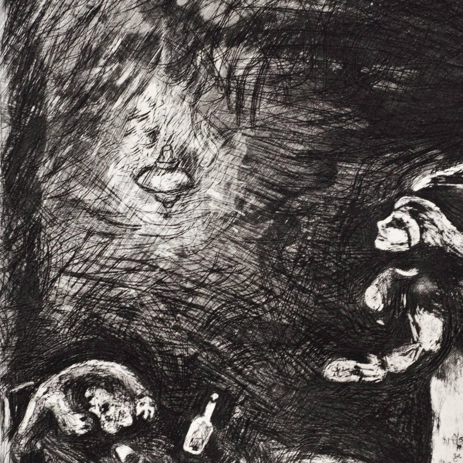 The drunkard and his Wife - Print by Marc Chagall