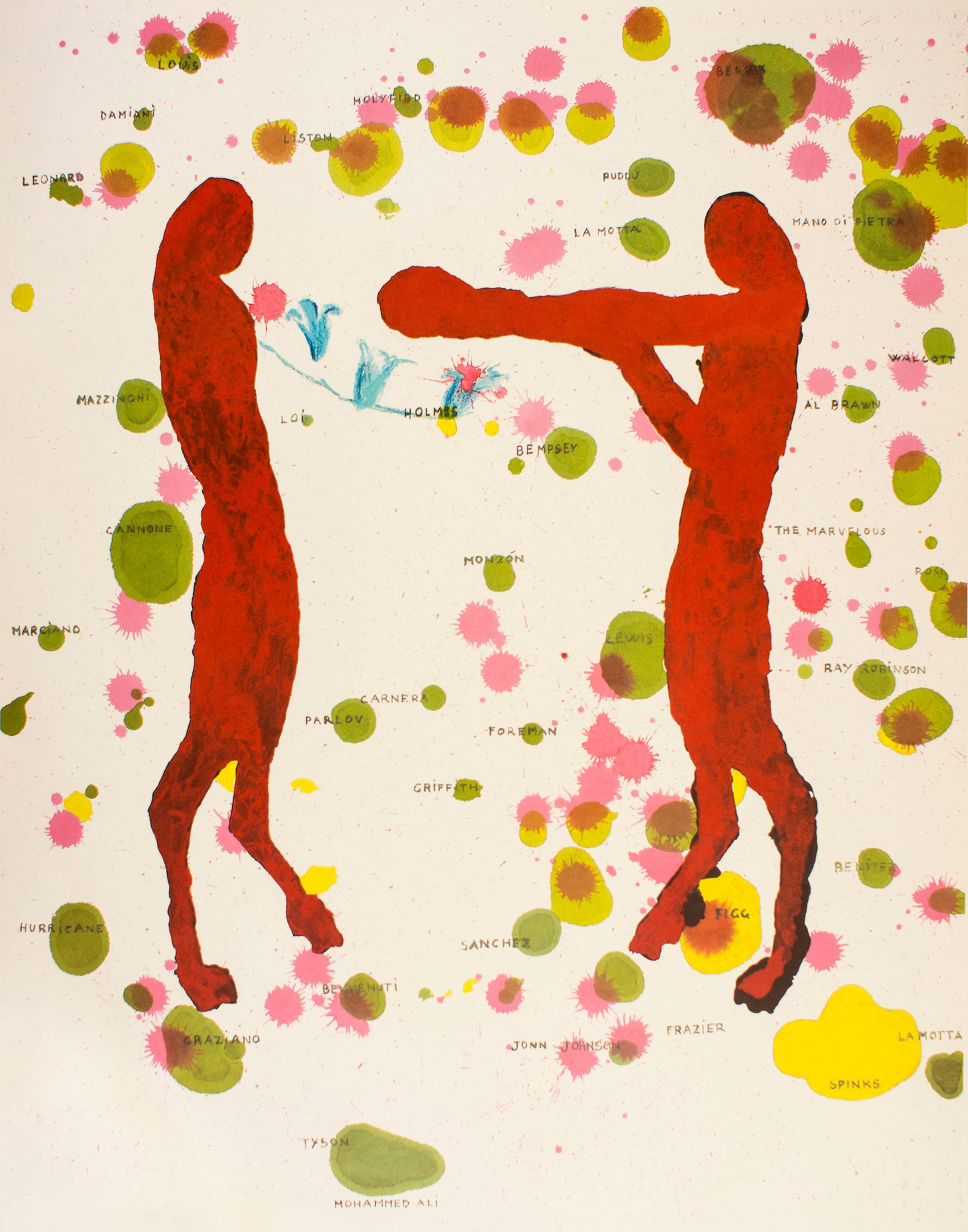 Giuseppe Gallo Abstract Print - Boxers, Olympic Games Beijing 2008