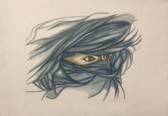 Arab - Original Color Etching by Giacomo Porzano -1974