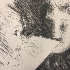 Künstler und Modell – Original-Radierung 1970