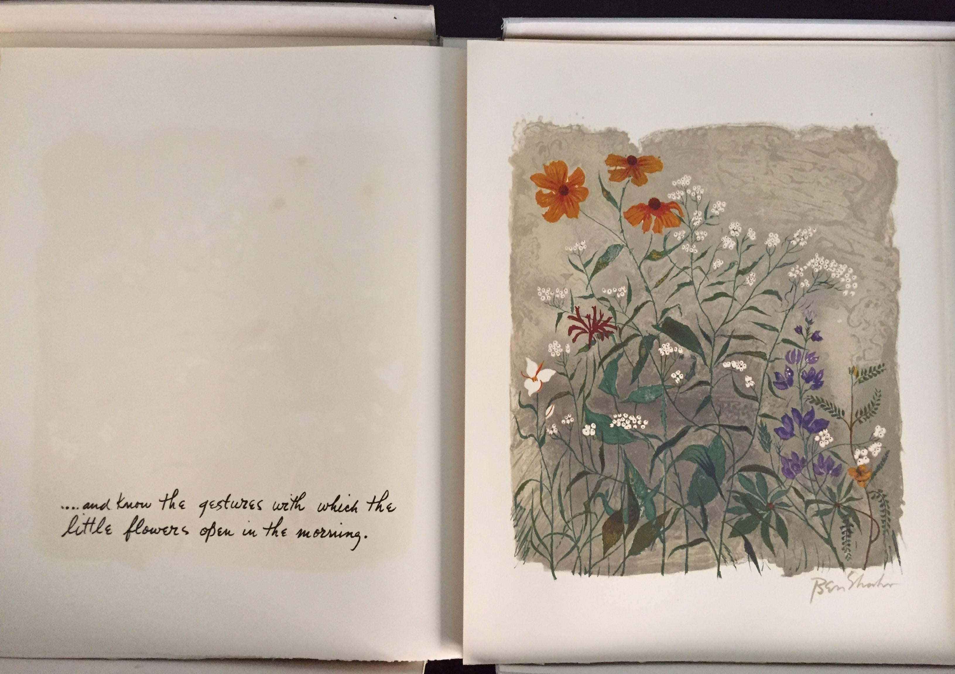 For the Sake of a Single Verse, from the Notebooks of Malte Laurids Brigge - Beige Figurative Print by Ben Shahn