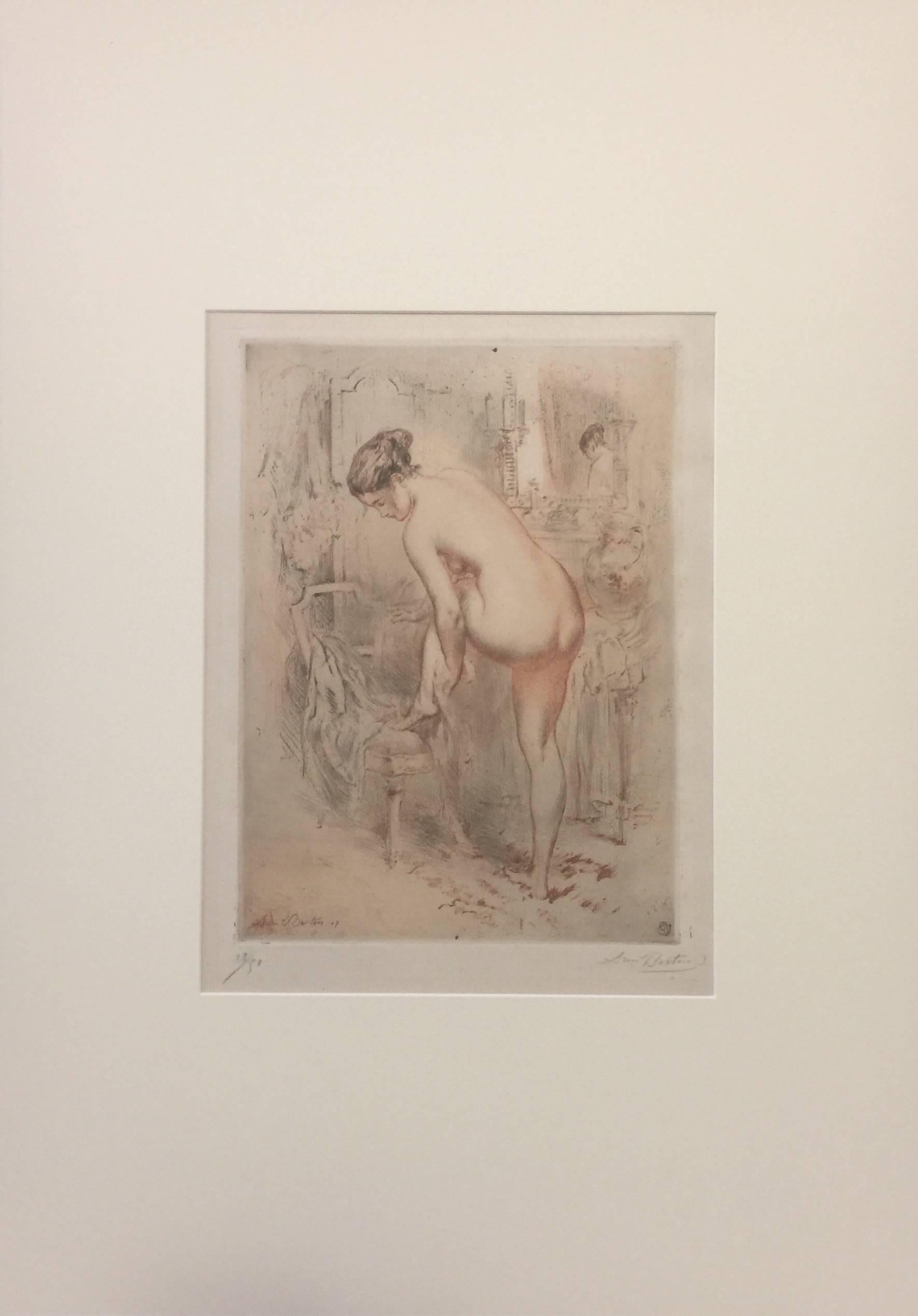 Armand Breton Figurative Print - La Toilette