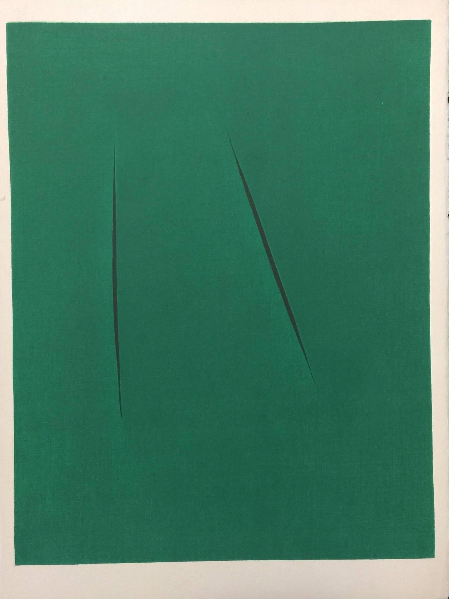 Lucio Fontana Abstract Print - Concetto spaziale