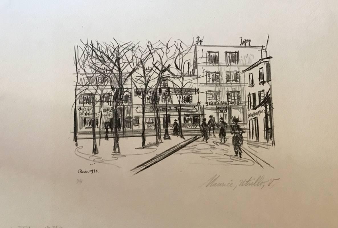 Place du Tertre - Print by Maurice Utrillo