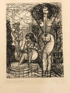 Les Trois Baigneuses - Gravure de Marcel Gromaire - 1930