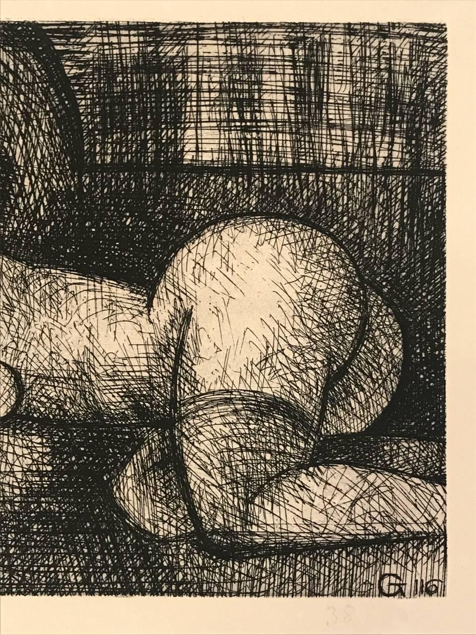 Nude Woman - Original Etching by Marcel Gromaire - 1930 ca. 1