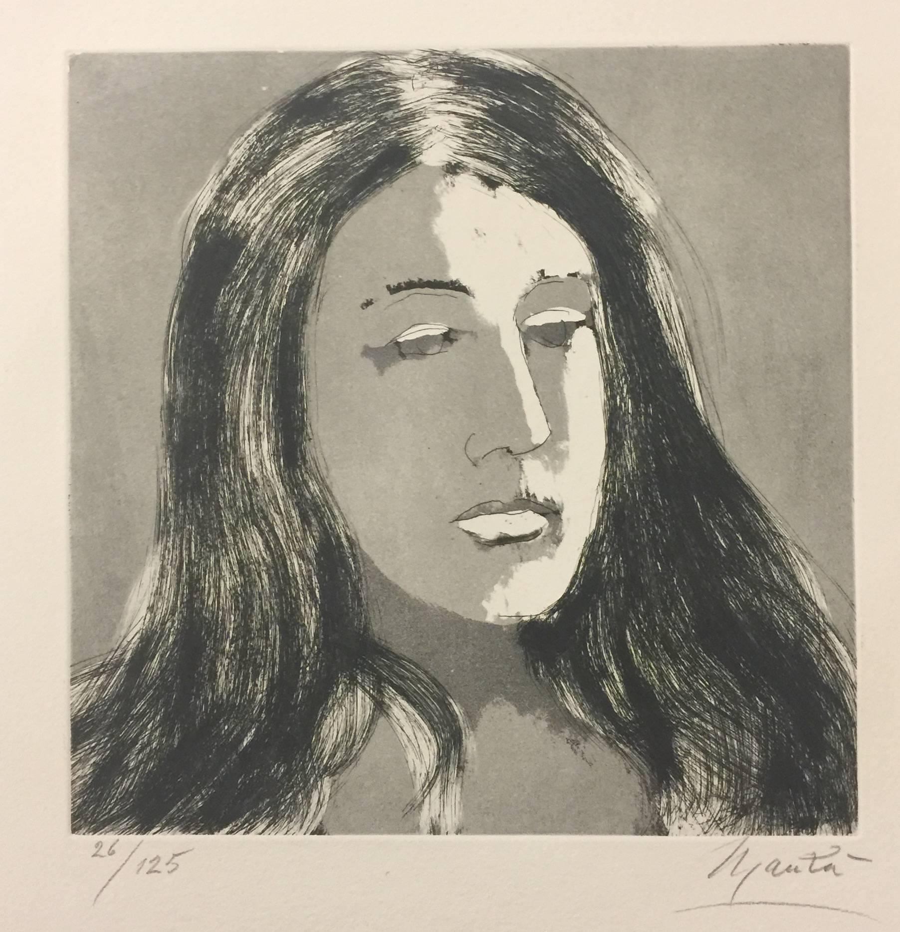 Giacomo Manzú Figurative Print - Inge - Original Etching - 1970