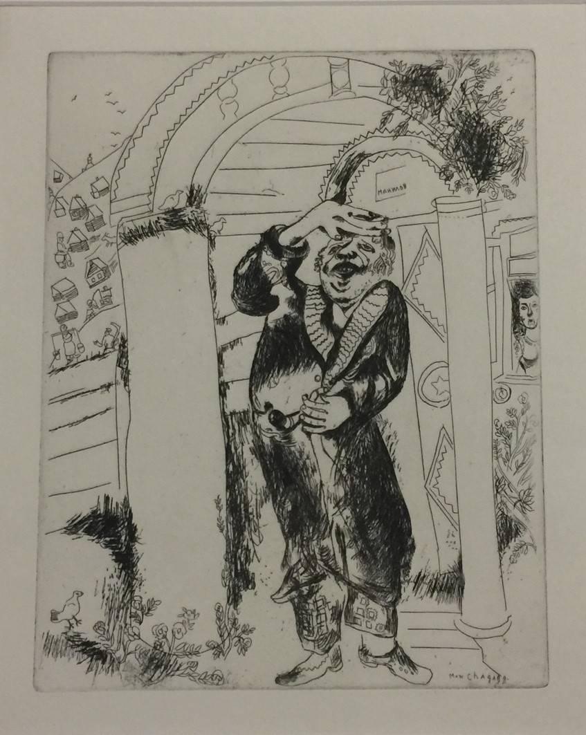 Marc Chagall Figurative Print - Manilov – from «Les Ames Mortes»