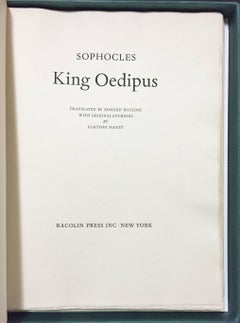 King Oedipus illustrated by Manzù - Includes a Suite of Original Etchings.
