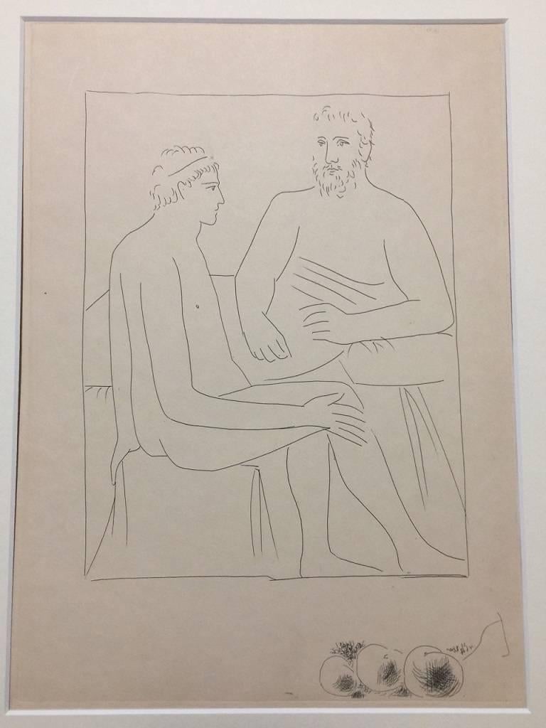 Pablo Picasso Figurative Print - Numa suit les Cours de Pythagore - From "Les Métamorphoses d'Ovide"