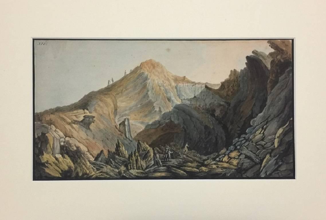 Pietro Fabris Landscape Painting - Landscape  - Plate XIV from "Campi Flegrei" 