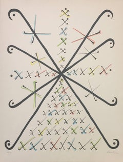 Letter X - Original Lithograph by Rafael Alberti - 1972