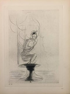 "Les Fleurs du Mal" - Original Etching by Odilon Redon - 1923