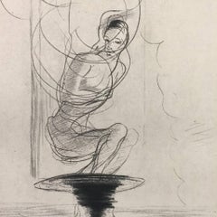 "Les Fleurs du Mal" - Original Etching by Odilon Redon - 1923