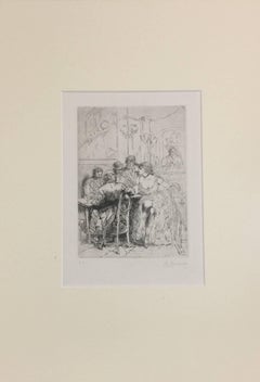 Salon - Etching by Auguste Brouet