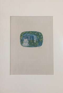Paysage avec tour et colonnes - Lithographie originale d'Antoni Clavé - 1943