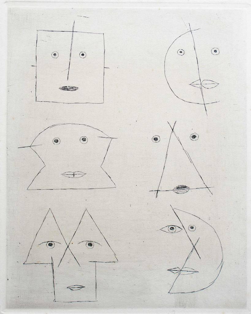 Victor Brauner Abstract Print - Faces