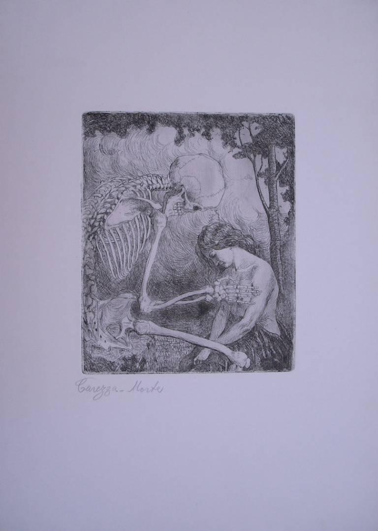 Luigi Russolo Figurative Print - Carezza - Morte