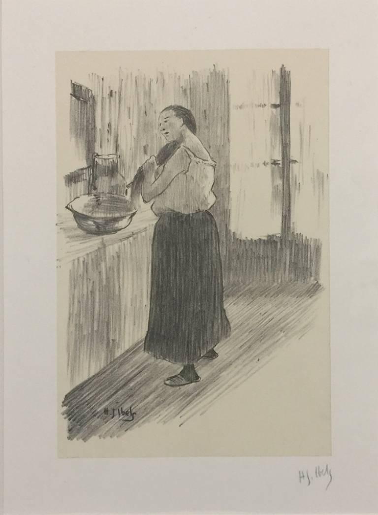Henri Gabriel Ibels Figurative Print - Femme à la toilette